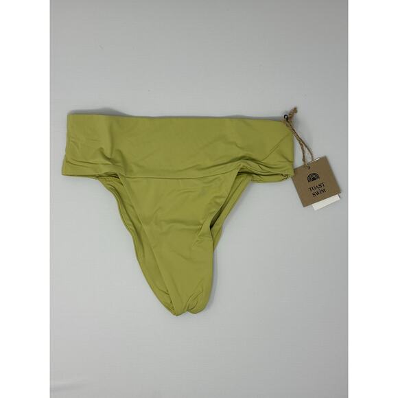 Toast Swim x Free People NEW Banded Waist Bikini Swim Bottom Leek Green size XS - Picture 1 of 7